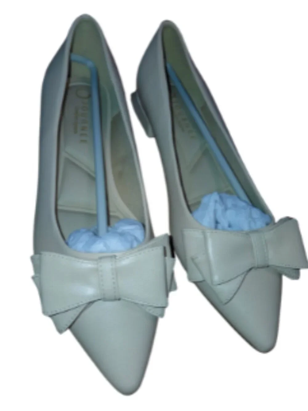 NWOT Ophelia Bow Pointed Toe Flat Women's Size 8W Beige - Picture 2 of 15